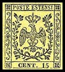 Modena Stamp Scott nr 3 - Francobollo Modena Sassone nº 3 - Click Image to Close