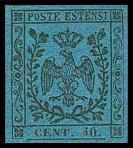 Modena Stamp Scott nr 8 - Francobollo Modena Sassone nº 8