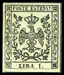 Modena Stamp Scott nr 9 - Francobollo Modena Sassone nº 11