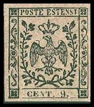 Modena Stamp Scott nr PR3 - Francobollo Modena Sassone nº SG3