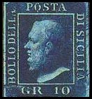 Sicily Stamp Scott nr 16 - Francobollo Sicilia Sassone nº 12 - Click Image to Close