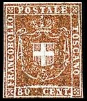 Tuscany Stamp Scott nr 22 - Francobollo Toscana Sassone nº 22 - Click Image to Close