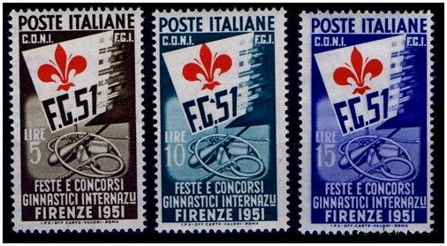 Italy Stamp Scott nr 574/576 - Francobolli Sassone nº 661/663 - Click Image to Close