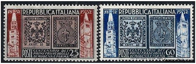 Italy Stamp Scott nr 602/603 - Francobolli Sassone nº 689/690 - Click Image to Close