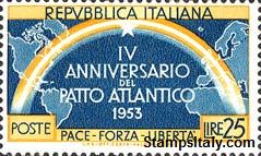 Italy Stamp Scott nr 637 - Francobolli Sassone nº 723 - Click Image to Close