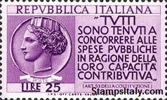 Italy Stamp Scott nr 651 - Francobolli Sassone nº 737 - Click Image to Close
