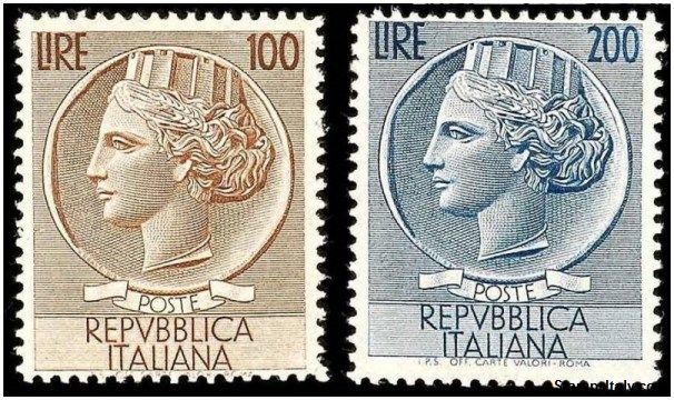 Italy Stamp Scott nr 661/662 - Francobolli Sassone nº 747/748 - Click Image to Close