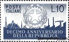 Italy Stamp Scott nr 710 - Francobolli Sassone nº 798 - Click Image to Close