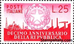 Italy Stamp Scott nr 711 - Francobolli Sassone nº 799 - Click Image to Close