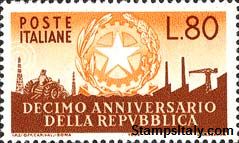 Italy Stamp Scott nr 713 - Francobolli Sassone nº 801 - Click Image to Close