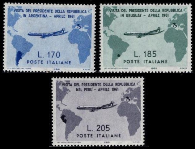 Italy Stamp Scott nr 832/834 - Francobolli Sassone nº 918/920 - Click Image to Close