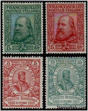 Italy Stamp Scott nr 115/118 - Francobolli Sassone nº 87/90 - Click Image to Close