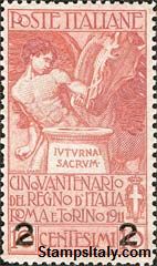 Italy Stamp Scott nr 127 - Francobolli Sassone nº 100 - Click Image to Close