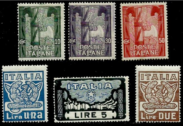 Italy Stamp Scott nr 159/164 - Francobolli Sassone nº 141/146 - Click Image to Close