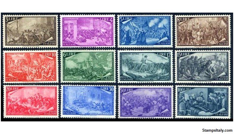 Italy Stamp Scott nr 495/506 - Francobolli Sassone nº 580/591 - Click Image to Close
