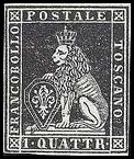 Tuscany Stamp Scott nr 1 - Francobollo Toscana Sassone nº 1 - Click Image to Close